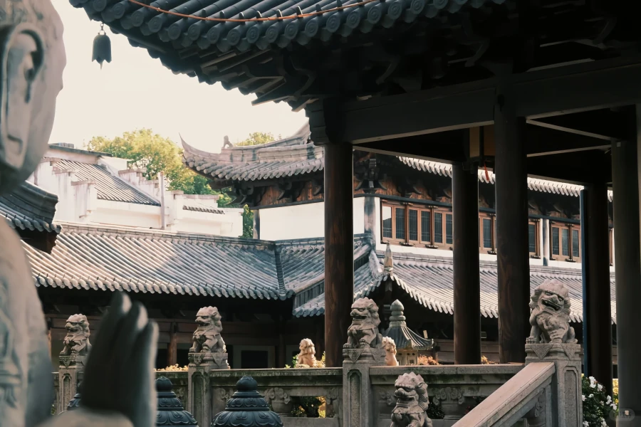 Tempio di Zhenru: una guardia di sette anni dalla sua dinastia Yuan originale Sala alla sua trasformazione in una foresta urbana Zen-3